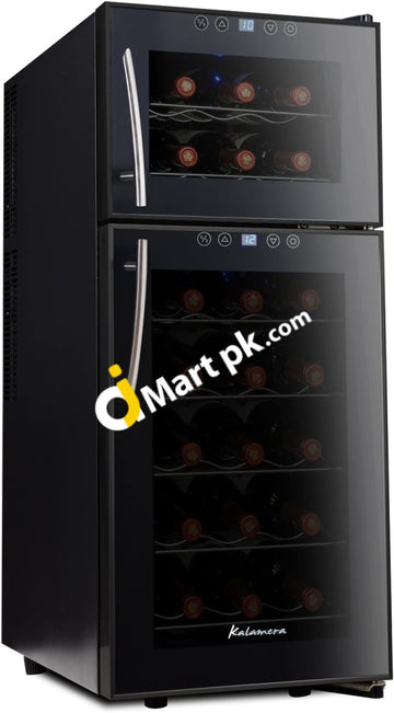 Kalamera 21 Bottle Dual Zone Freestanding Thermal Wine Fridge - Imported From Uk